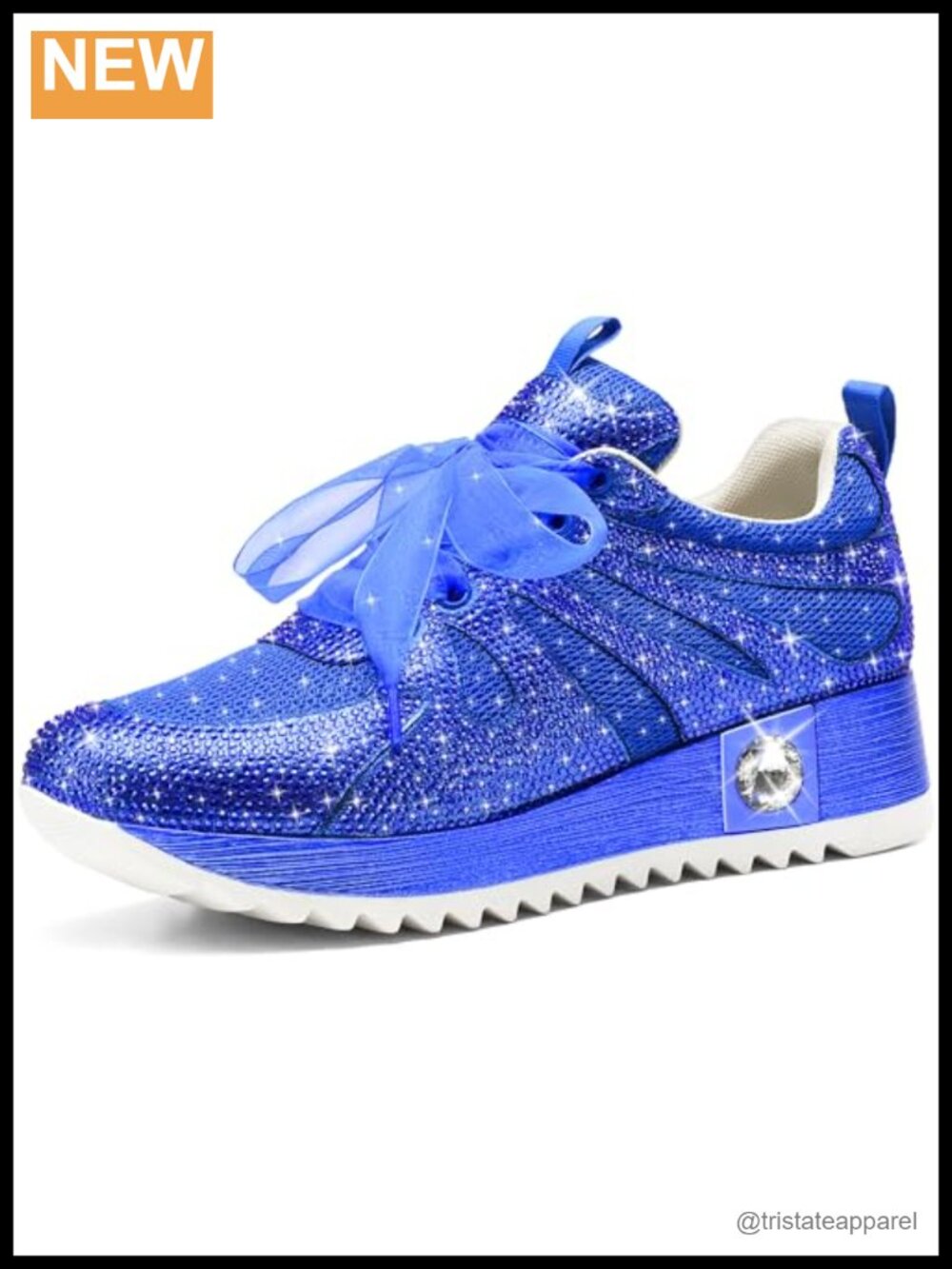 FINDVELL Women's Glitter Wedge Sneakers Sparkly Rhinestone High Top Lace-Up